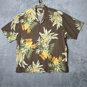 Tommy Bahama Silk Shirt Mens XXL Floral Resort Wear Short Sleeves Tropical Party